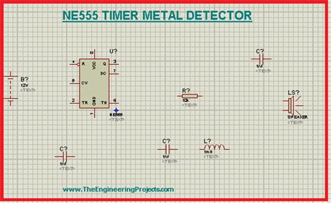 Metal Detector Using 555 Timer In Proteus The Engineering Projects