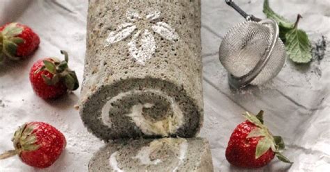 Resep Charcoal Swiss Roll Cake Hanya Telur Oleh Frielingga Sit Cookpad