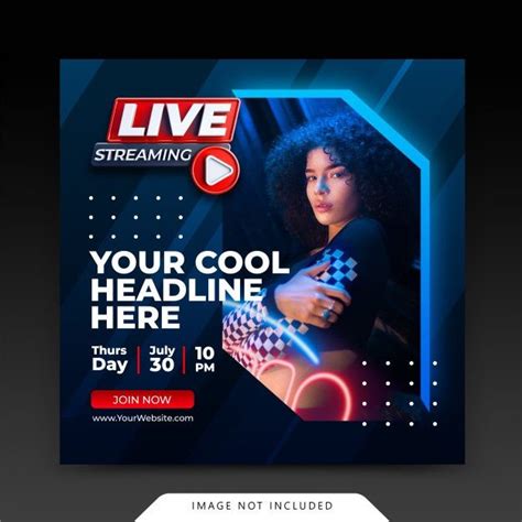 Premium Psd Neon Retro Concept Live Streaming Instagram Post Social