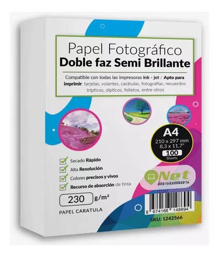 Papel Fotografico Doble Faz Semi Glossy A Gr Hojas Cuotas