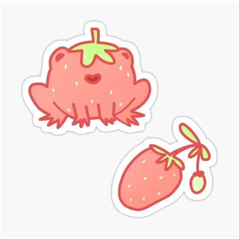 Strawberry Frog Sticker For Sale By Amaradesro Redbubble