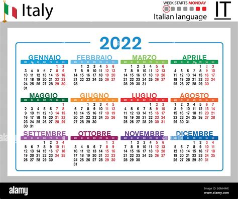 Calendario Italia Immagini Vettoriali Stock Alamy