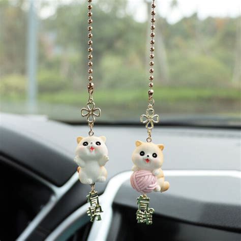 Rich Flower Cat Car Pendant Car Pendant Car Decoration Rearview Mirror