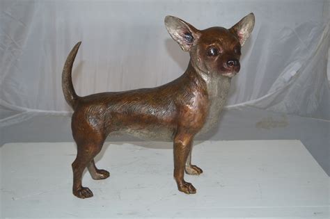 Standing Chihuahua Bronze Statue Size L X W X H Nifao