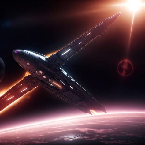 Premium Photo A Space Ship Is Flying Over A Planet With The Sun