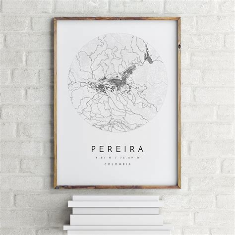 Pereira Map Pereira Colombia City Map Home Town Map Etsy