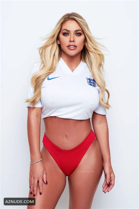Bianca Gascoigne Sexy Shows Off Her Amazing Figure In An England Top And Red Bikini Bottoms AZNude