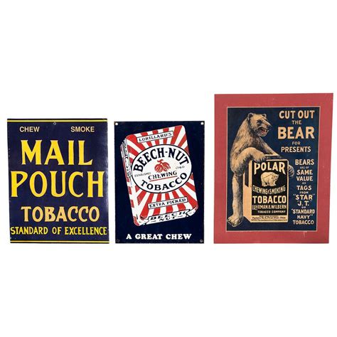 Five Metal and Lithograph Tobacco Signs sold at auction on 11th ...