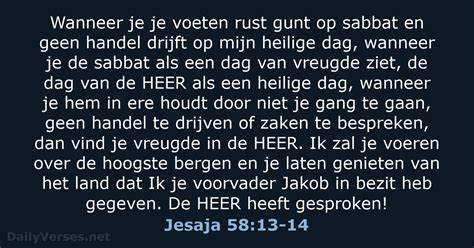 Jesaja 58 13 14 Bijbeltekst DailyVerses Net