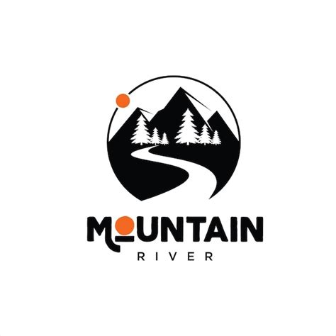 Premium Vector Mountain River Logo Simple Modern Circle