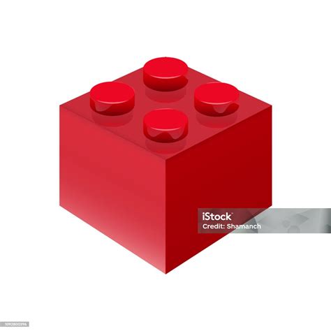 gambar vektor blok bangunan merah tunggal terisolasi  latar belakang