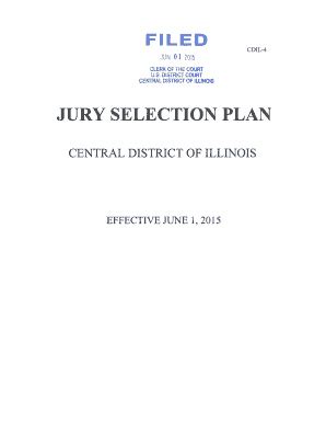 Fillable Online Ilcd Uscourts Jury Selection Plan Ilcd Uscourts Fax