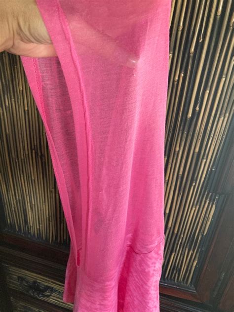 Vintage Hot Barbie Pink Sheer Hood Burnout Summer Bea Gem