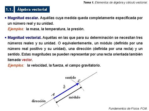 Tema 1 ELEMENTOS DE LGEBRA Y CLCULO VECTORIAL