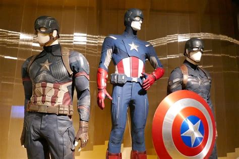 Captain America costumes from Avengers: Endgame on display... | Captain ...