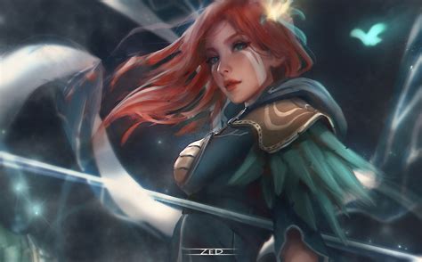 Dota 2 Women Trungbui Artwork Windrunner Redhead Fantasy Art Hd