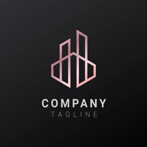 Premium Vector H Building Luxury Minimalist Monoline Logo Design