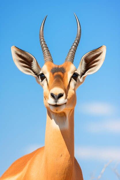 Premium AI Image | a gazelle with large horns standing in the grass