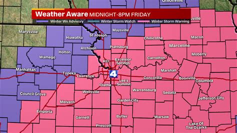 Kansas City Metro Weather Winter Storm Warning Issued With Ice Snow