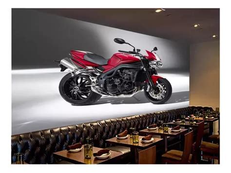 Adesivo De Parede Moto Sport Bike Naked Vermelha 3 5m² Bkm45