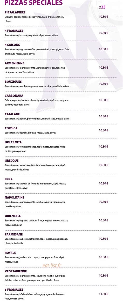 La Massilia à Meze Menu Et Photos