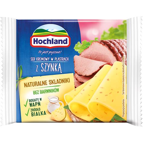 HOCHLAND CREAM CHEESE WITH HAM IN SLICES 8 PIECES 130G Smakołyk