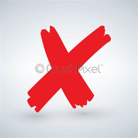 Cross Sign Element Red Grunge X Icon Isolated On White Stock Vector