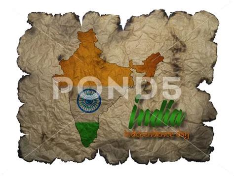 Independence Day India India Map In National Flag Colors Illustration