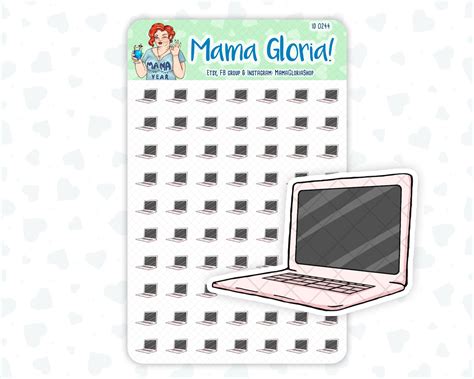 Pink laptop stickers for planners, ID 0244 – mamagloriashop