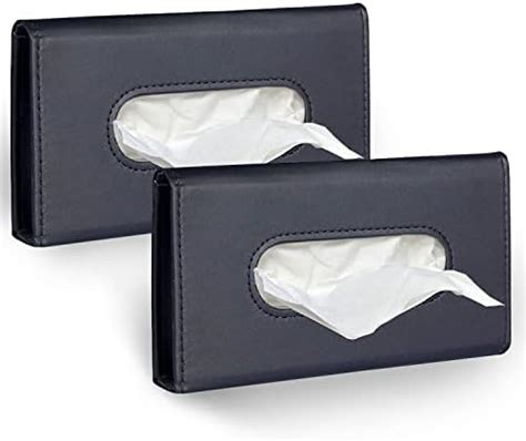 Langmeil Car Tissue Holder 2 Pack Sun Visor Napkin Holder Premium Pu Leather Car