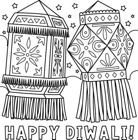 Diwali Lantern Coloring Page for Kids 47496262 Vector Art at Vecteezy