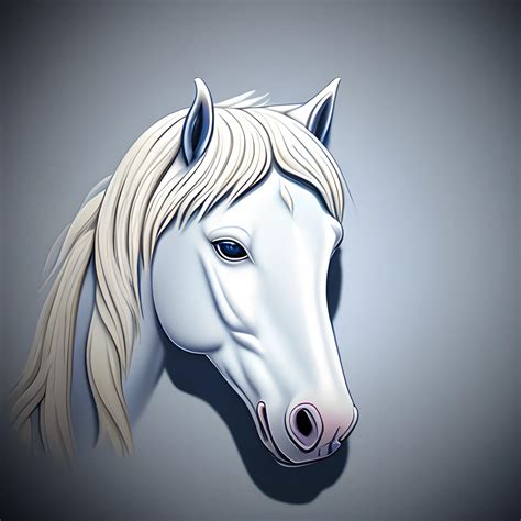 White Horse Face Drawing