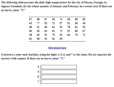 table presents  daily high temperatures   city