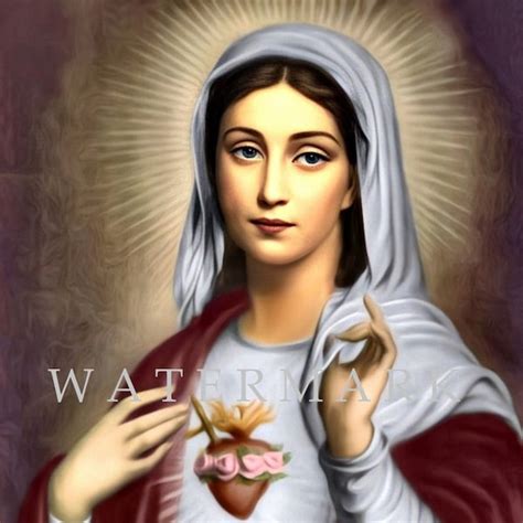 Immaculate Heart Of Mary Painting Etsy