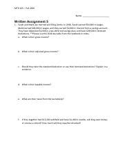 Mth Written Assignment Due October Pdf Mth Fall