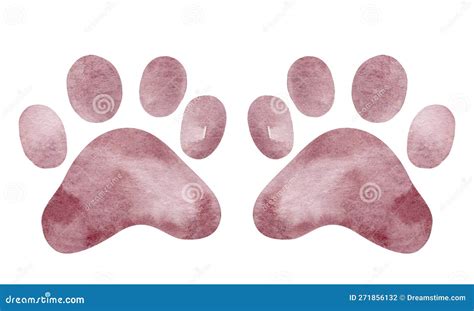 Watercolor Footprints Animal Tracks Royalty Free Stock Photography