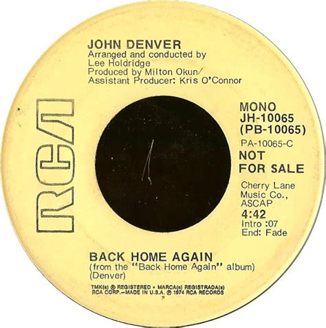 John Denver Back Home Again Album Goodbye Again- John Denver - butterpad