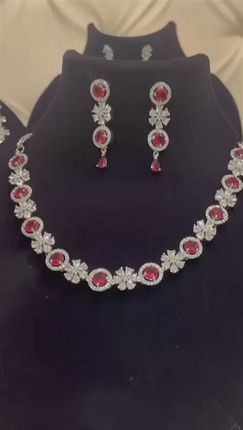 Red Diamond Necklace – Forever Jewels India