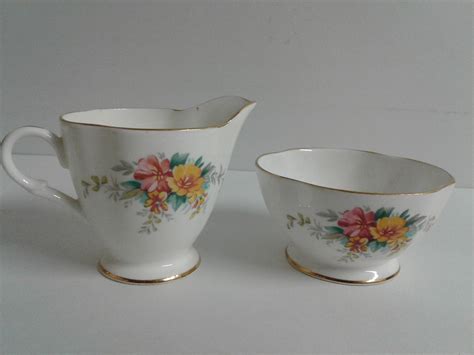 Vintage Windsor Floral Creamer And Sugar Bowl Etsy