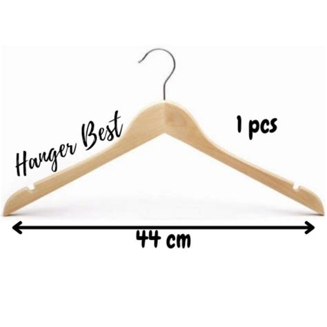 Jual Hanger Kayu Dewasa Wood Warna Natural Gantungan Baju Butik