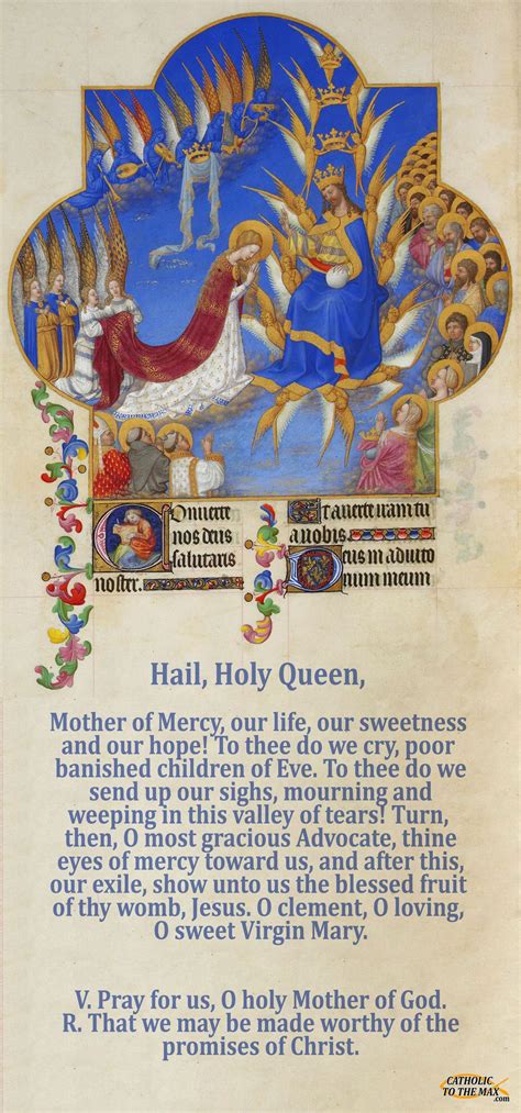 printable hail holy queen prayer