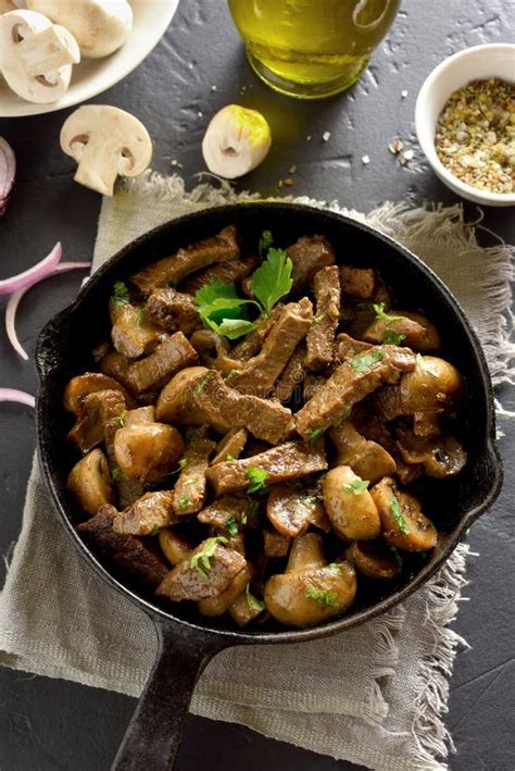 Beef Stroganoff with Mushrooms Stock Photo - Image of baked, cast ...