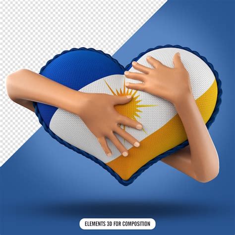 Premium Psd Hands Hugging Heart Shaped Pillow