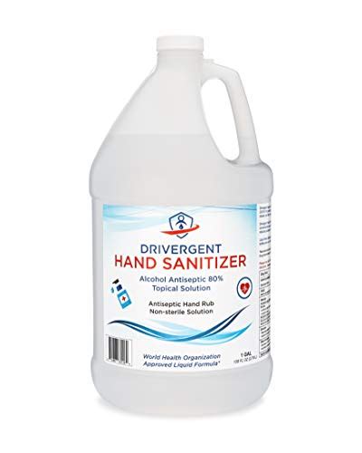 Drivergent Hand Sanitizer 80 Alcohol Liquid 1 Gallon Jug 128oz