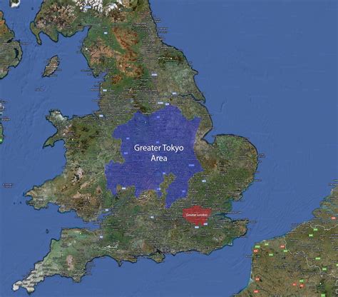 Tokyo & London Size Comparisons : r/MapPorn