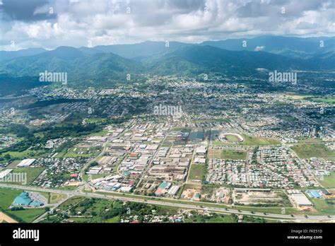 Aerial View Of Cityscape Against Cloudy Sky Trinidad Trinidad And