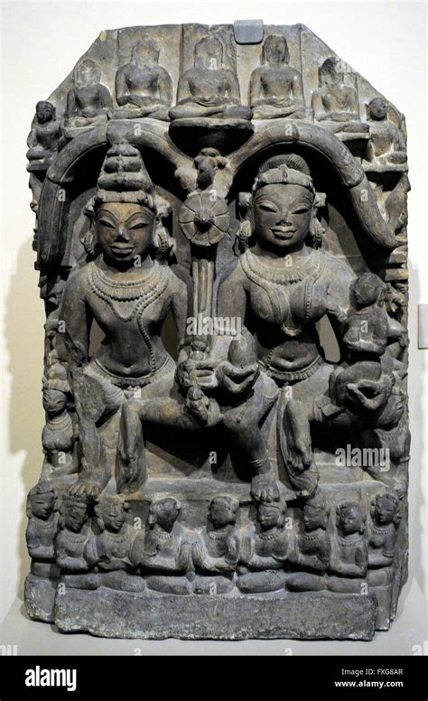 Hinduism Sitting Jain Yaksha And Yakshini Pyllite Late Pala 12th