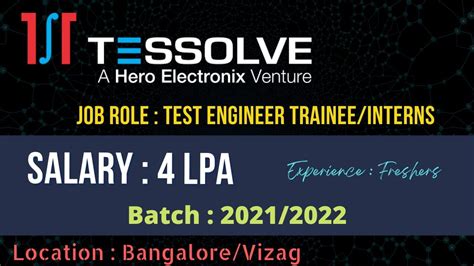 Tessolve Off Campus Hiring Freshers For The Role Of Test Engineer