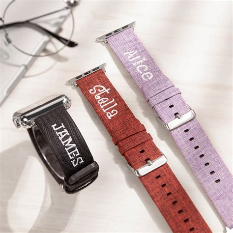 Personalized Name Embroidery Canvas Apple Watch Band