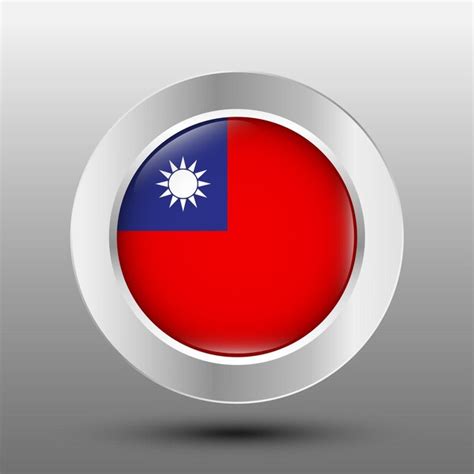 Premium Vector Taiwan Round Flag Metal Button Background